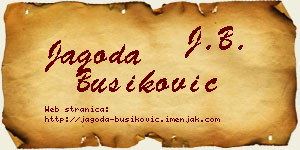 Jagoda Bušiković vizit kartica